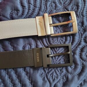 Two man belts, Nike in Guess